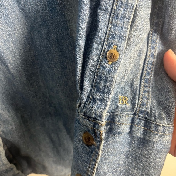 Banana republic THE PERFECT COTTON-HEMP SHIRT in medium wash size XS - Picture 6 of 7